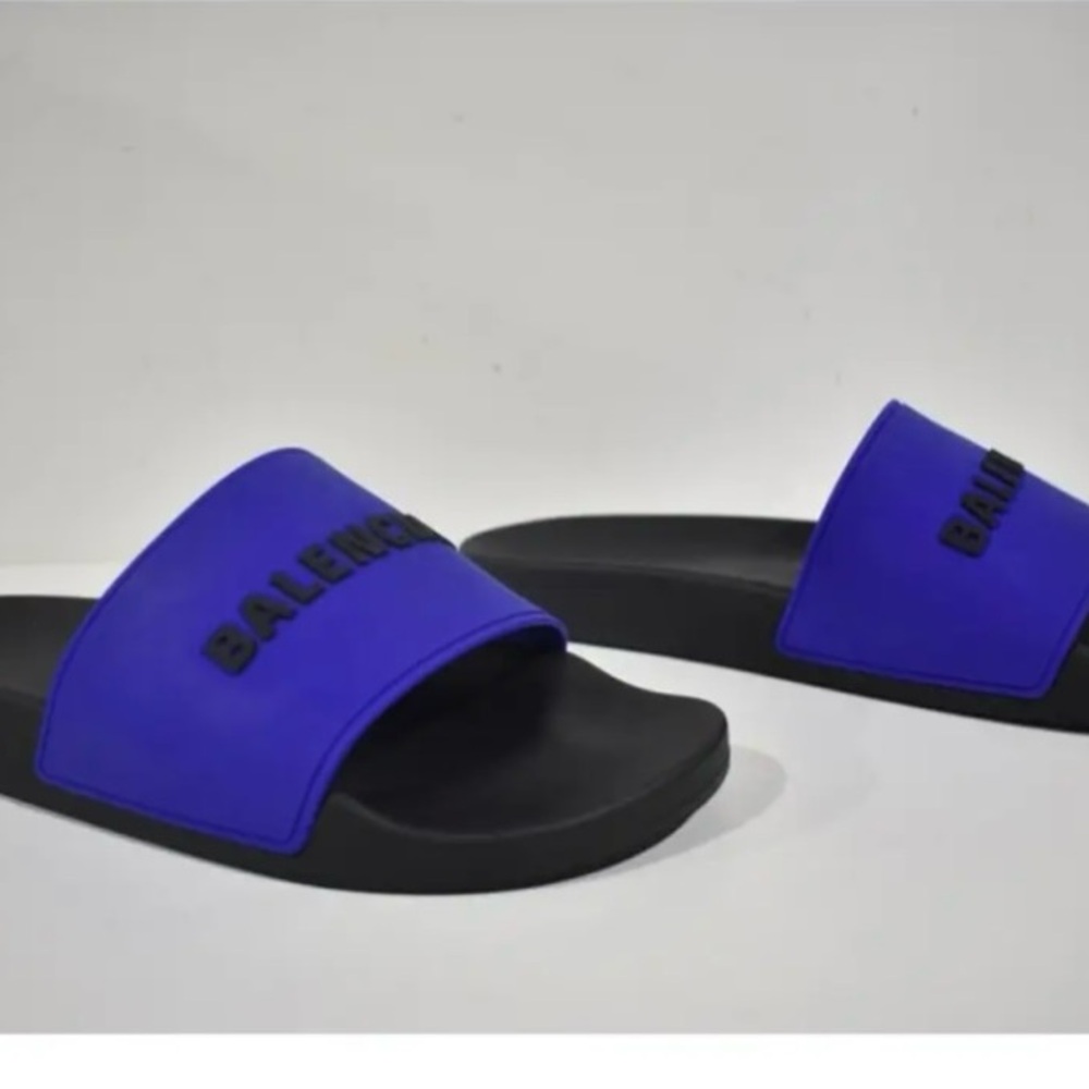 Balenciaga Royal Blue and Black Slides